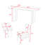 Ensemble de table de salle à manger 6 pièces en bois avec table, banc et 4 chaises rembourrées-378735239-378735232