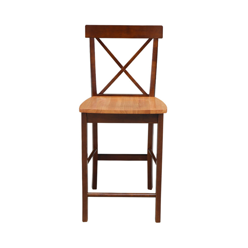 Tabouret de bar et de comptoir Guzik, Cannelle / Espresso, Tabouret de comptoir (assise de 24 po de hauteur)