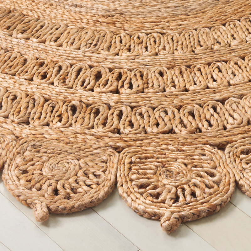 Natural Fiber 603 Hand Woven Jute Geometric Rug, Round 6'