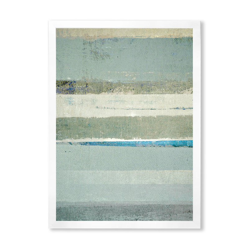 Art moderne gris et bleu II 2FL47768, H 20 po x l 12 po x P 1 po, Cadre blanc