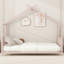Lit plateforme simple en métal, rose-1326160703