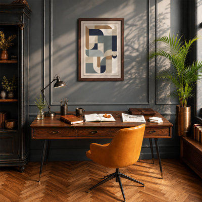 Geometric Equilibrium Mid-Century - Framed Print