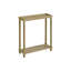 Ensemble de 2 tables d'appoint étroites avec tablettes, chêne vieilli