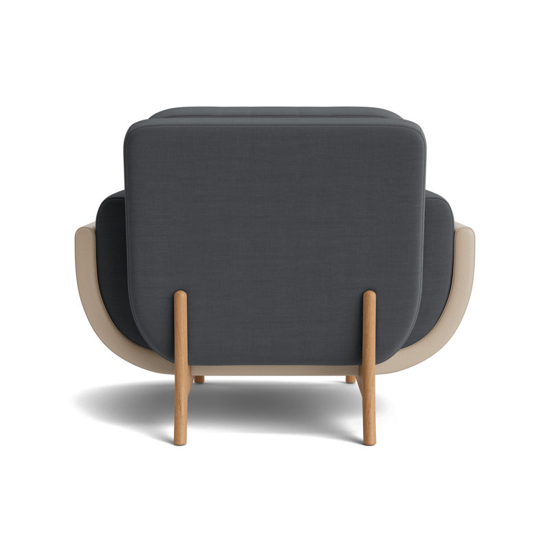 Regatta Chair, Linen - Charcoal/Greenwich Leather - Taupe, Natural