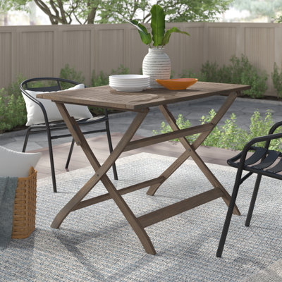 Amaure Rectangular Acacia Outdoor Folding Dining Table