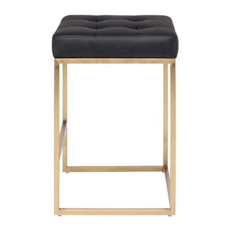 Tabouret rembourré Ronaldo, Polyuréthane - noir