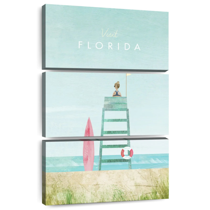 Affiche de voyage rétro Nicci Florida, H 38 po x l 24 po