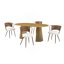 Ensemble de table et chaises de salle à manger en bois massif 4 pièces-133963451-133963453