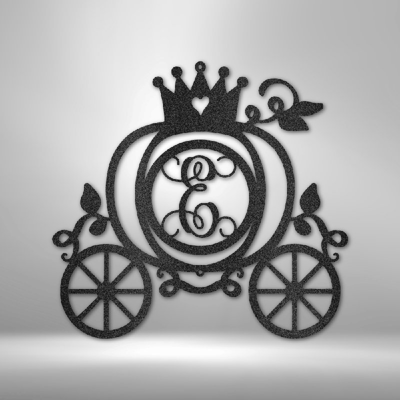 Monogramme personnalisé en acier avec monogramme, H 14,25 po x l 14,5 po x P 0,5 po, Noir, Oui