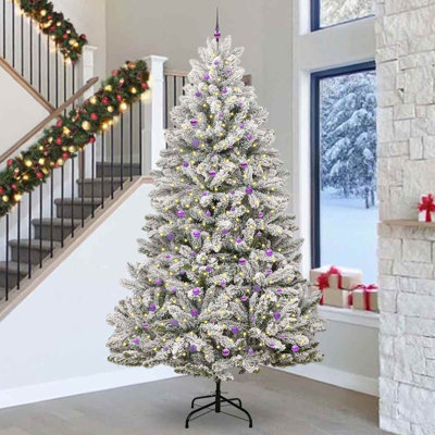 Artificial Christmas Tree Green and White PVC and Metal