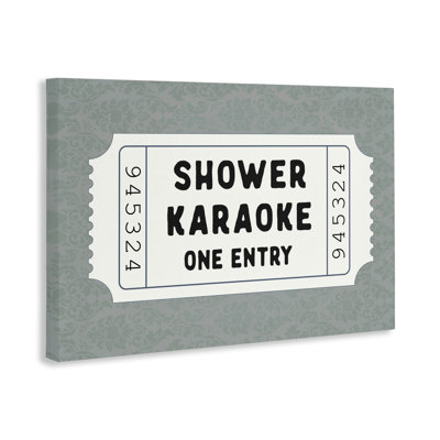 Shower Singing Ticket Stub Canvas, design by Lettered and Lined