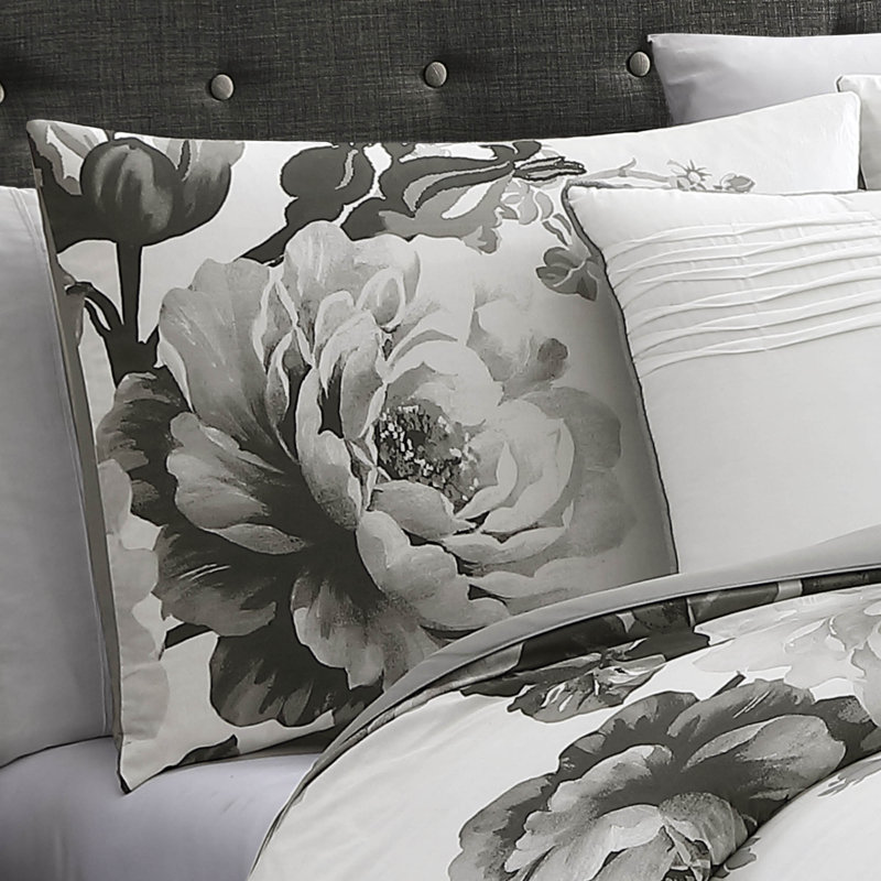 Ridgely Black and Gray Cotton Queen Comforter Set
