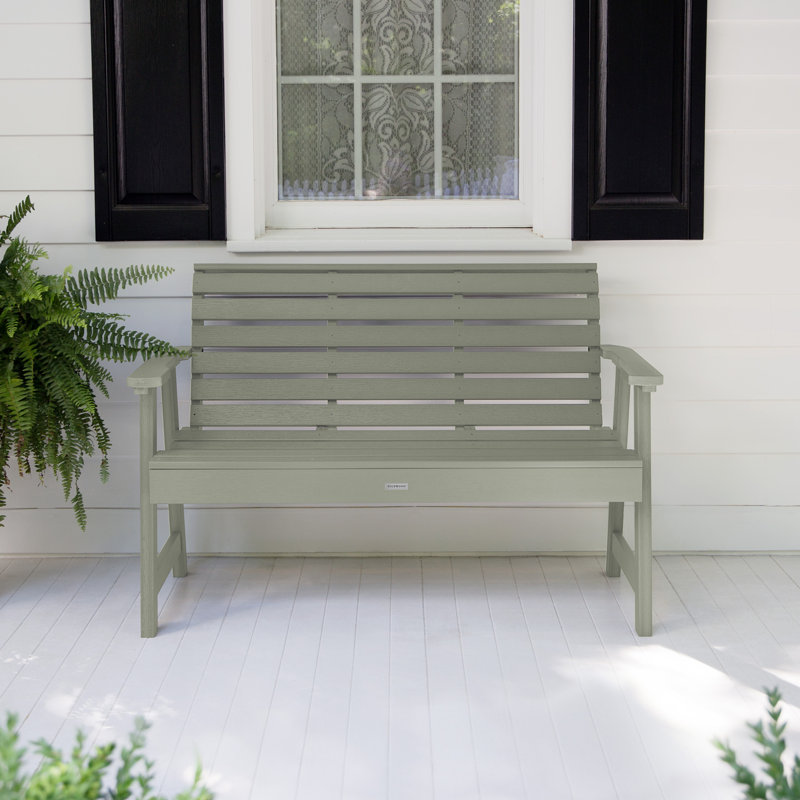 Banc de jardin en plastique Midwest, H 32 po x l 52 po x P 25 po, Eucalyptus