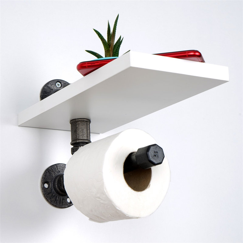 Stylish Pipe Shelf, Black, 5.9 x 11.0 x 5.9 inches | 100% MDF Construction, Durable and Modern Design | Perfect for Living Room, Office, or Kitchen Storage | Space-Saving Solution for Any Decor