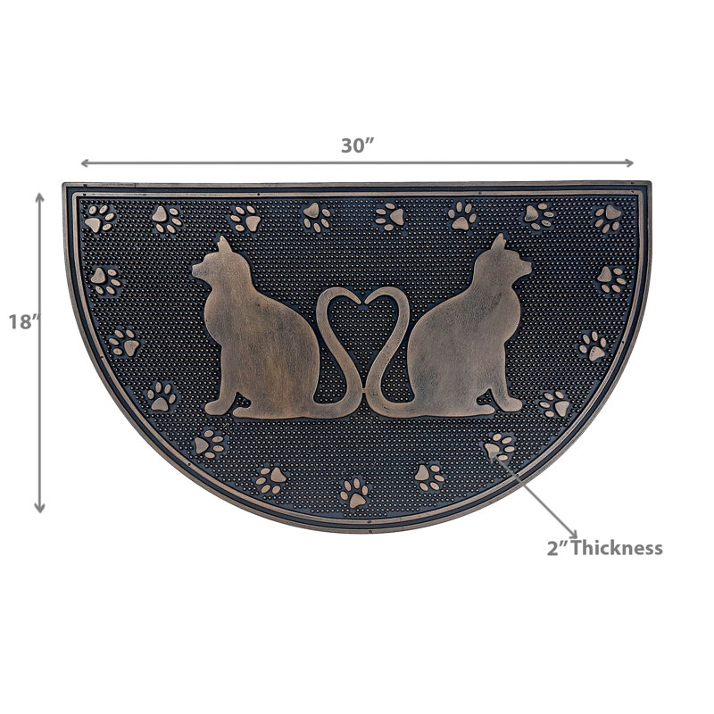 Tapis d'entrée 30 po x 18 po Halfmoon Lover Cats