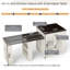 Îlot de cuisine extensible 83,1 po avec table coulissante, rangement et prise de courant