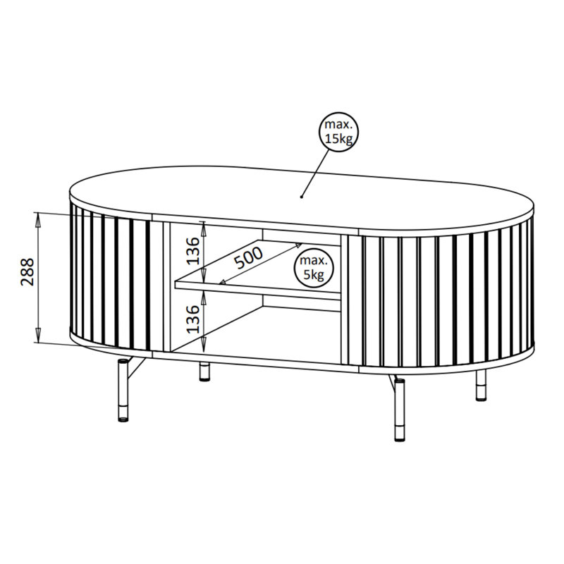 Coffee Table with Storage, White