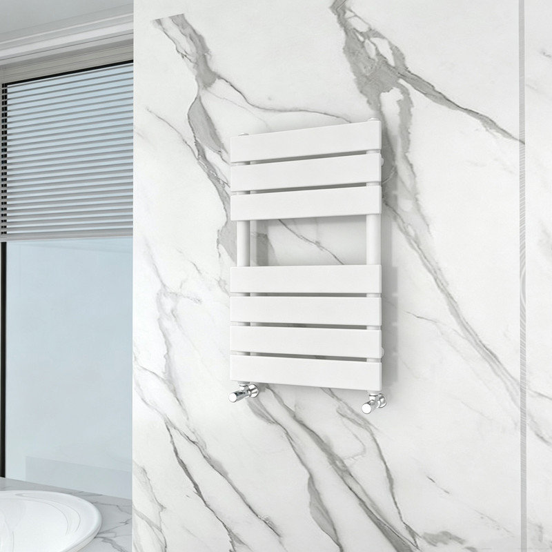 Heated Towel Rail Flat Panel Towel Rail Heated Towel Rails, White, 650x400mm
