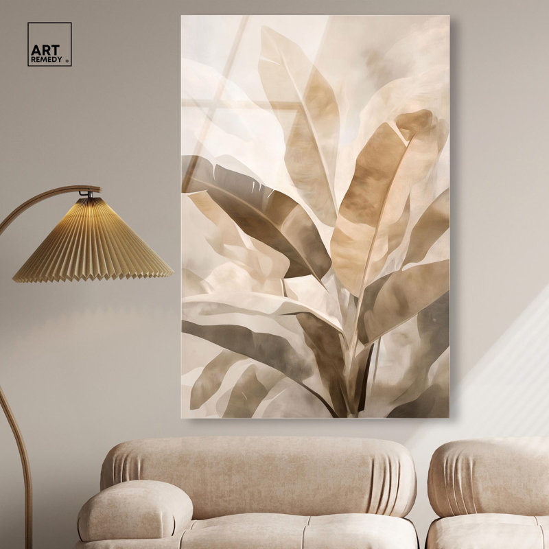 Golden Banana Grove I, reproduction d'art acrylique sur toile par Art Remedy, H 54 po x l 36 po