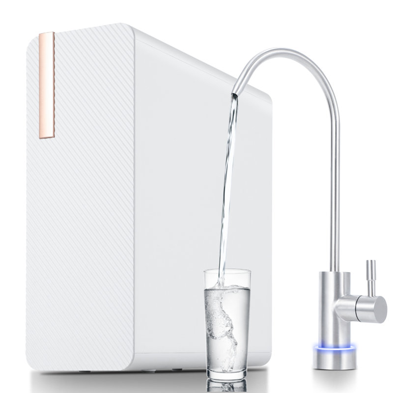 Under-Sink Tankless Reverse Osmosis Water Filter, Reverse Osmosis System, 600 GPD Water Filter, 2:1 Pure to Drain/Under Sink RO System/7 Stage Filtration, Smart Faucet Reminder for Home Office