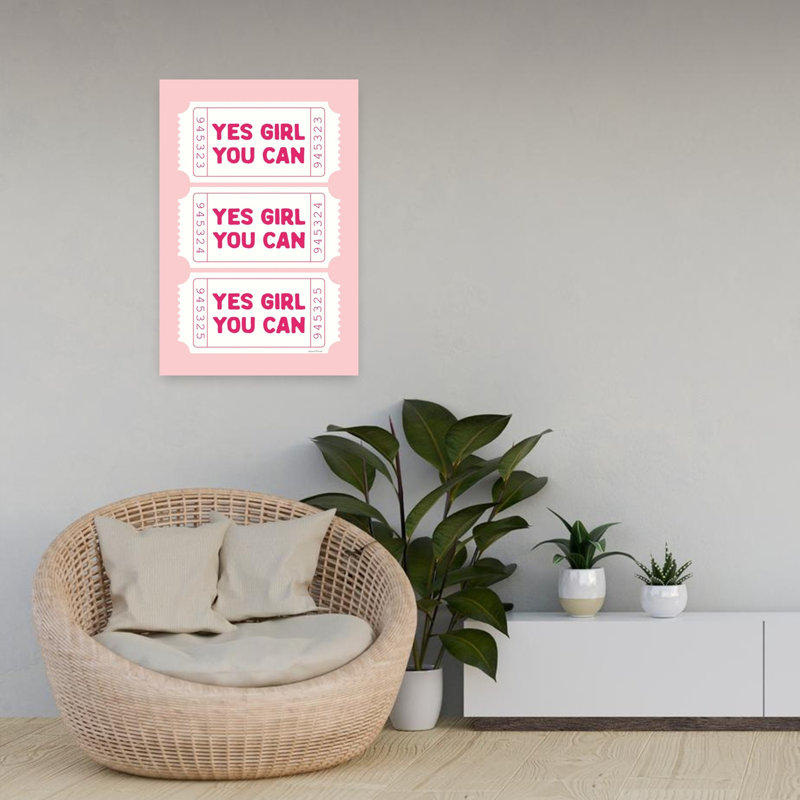«Yes Girl You Can», art contemporain abstrait, H 24 po x l 16 po
