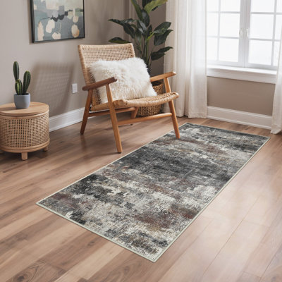 Abstract Machine Printed Area Rug