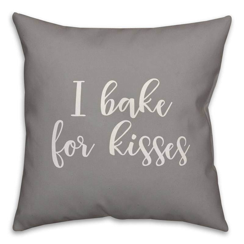  Coussin décoratif I Bake for Kisses, Gris, Coussin et housse de coussin