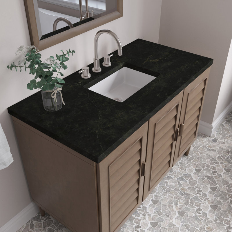 Musson 48" Single Bathroom Vanity Set, Whitewashed Walnut, Widespread, Phantome Eclos
