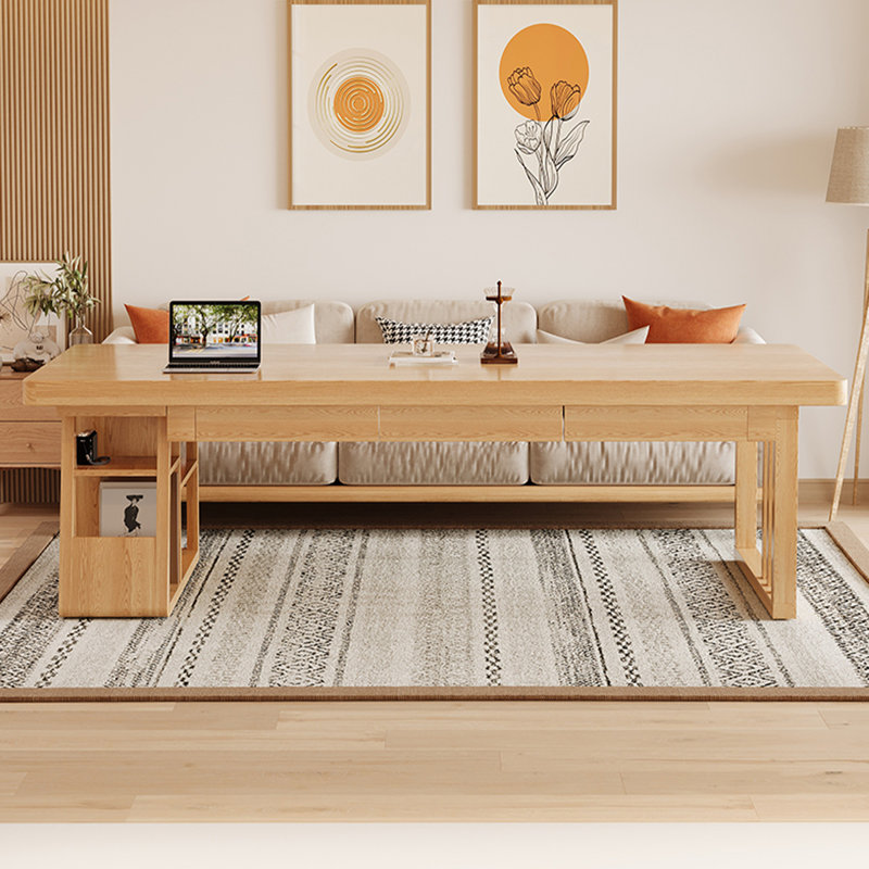 Bureaux rectangulaires en bois massif 70,87 "Burlywood, H 29,53 po x l 70,87 po x P 31,5 po