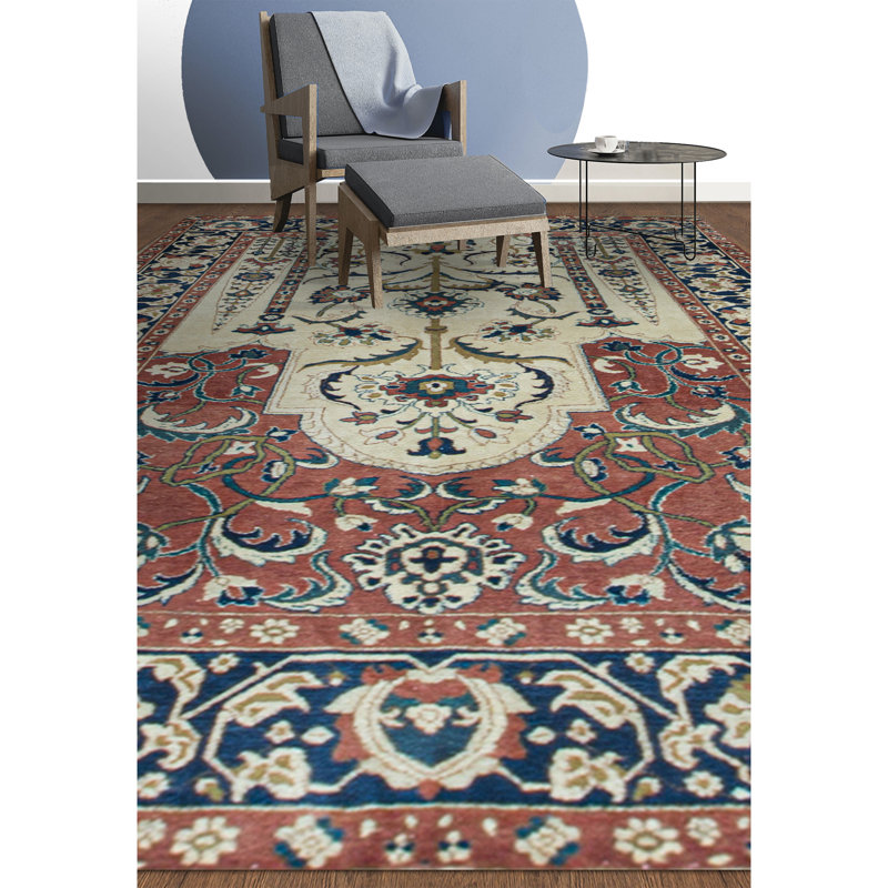 Hand-Knotted High-Quality Orange Area Rug