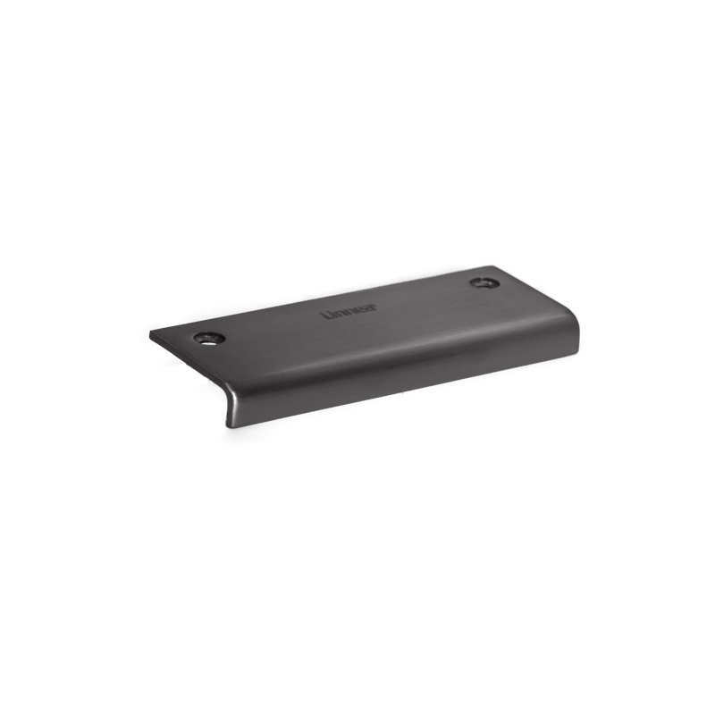 Top Mount Cabinet Finger Edge Pull, 2 17/100", Satin Black