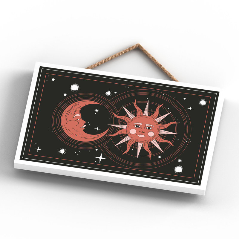 Kana Zodiac Wall Decor on Solid Wood, Black