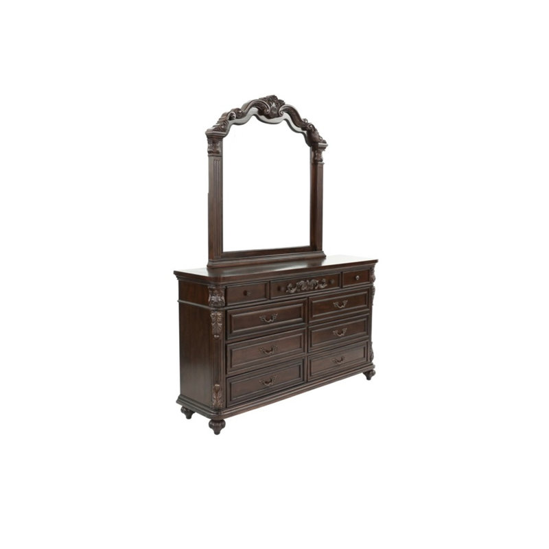 Mobilier de chambre à coucher avec tiroirs traditionnels en cerisier traditionnel / noyer antique