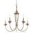 24" 5-Light French Country Chandelier, Adjustable Height, Smoked Cedar + Rustic Metal Finish