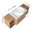 Meuble-lavabo flottant simple 54 po avec lavabo en céramique, meuble-lavabo mural avec porte à fermeture en douceur et tablette-287724671