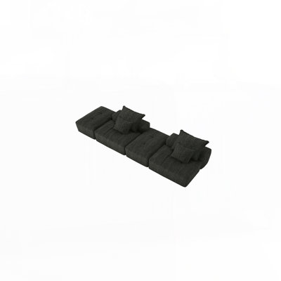 Canapé modulaire surdimensionné moderne avec 2 repose-pieds