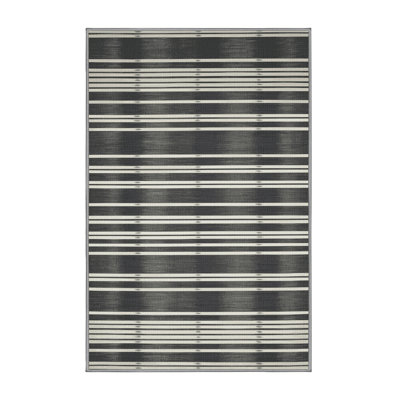  Tapis blanc lavable rayé en étain