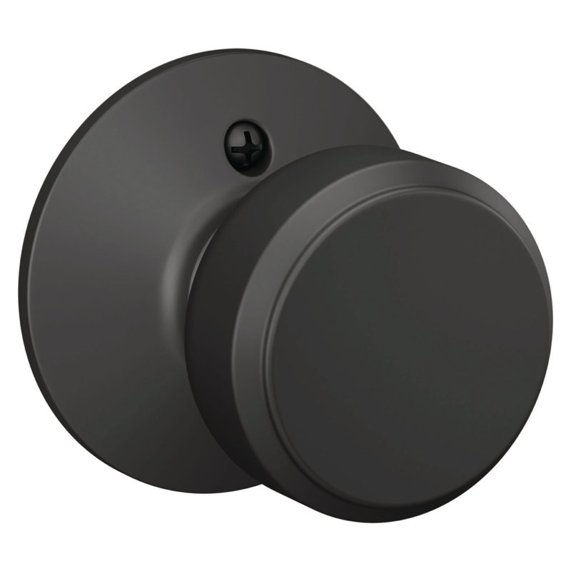 Bowery Passage Knob (Hall & Closet), Matte Black, Circle