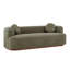 Canapé compressé et base en bois d'hévéa - 84,57 * 33,9 * 26 pouces - Boucle - 1 pièce - Canapé - Vert olive - Revêtement Boucle