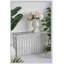 Console 40 po x 14 po x 31 po en fer forgé rustique, finition argent patinée, table d'appoint