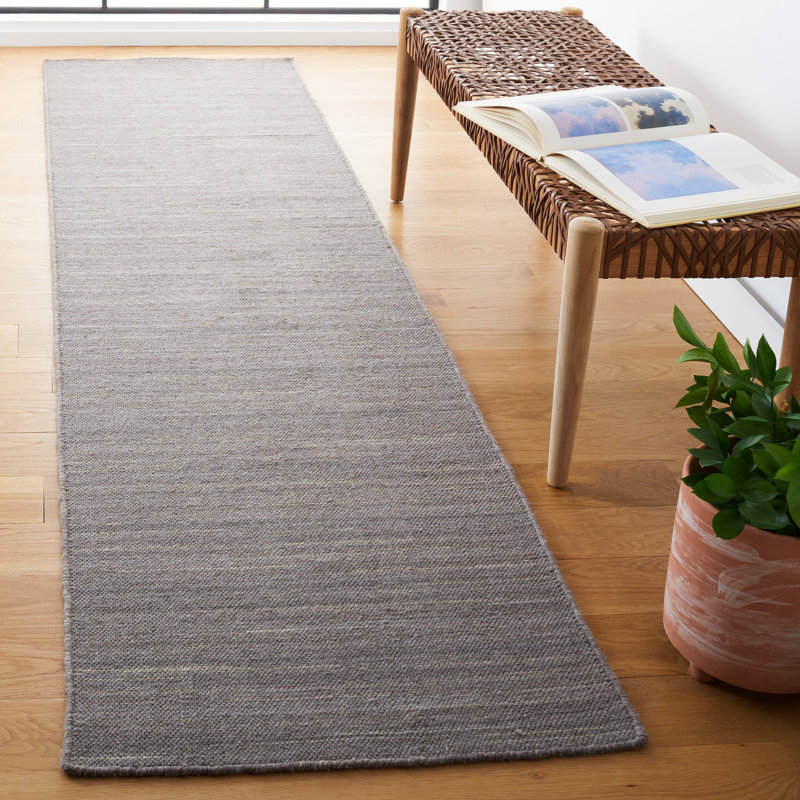 Fitzpatrick Hand Woven New Zealand Wool Solid Color Rug, Runner 2'3" x 9'