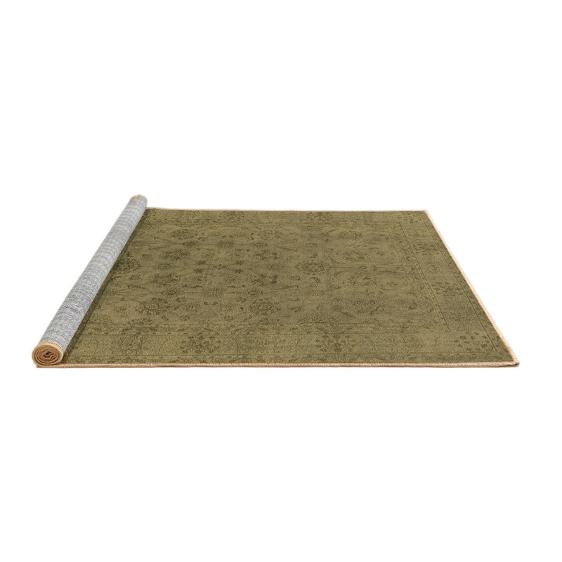 Tapis brun lavable à la machine Lenka Mid-Century Modern 1600, Carré 4 pi