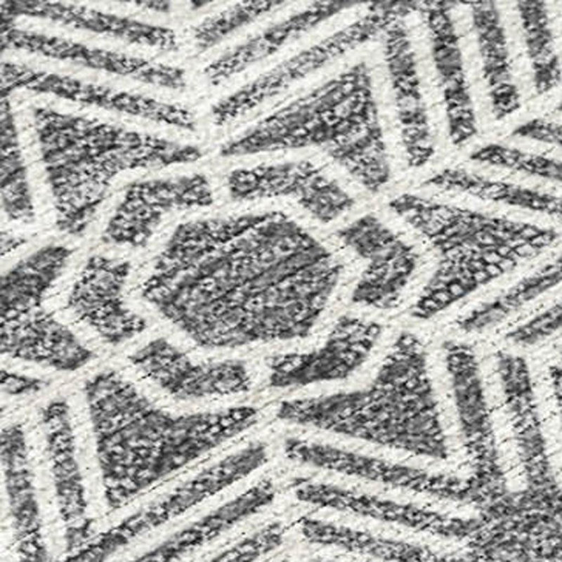 Tapis extérieur lavable en flocon de neige gris, bleu et ivoire 10 pi x 14 pi