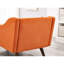 Méridienne élégante en velours - orange courbé contemporain