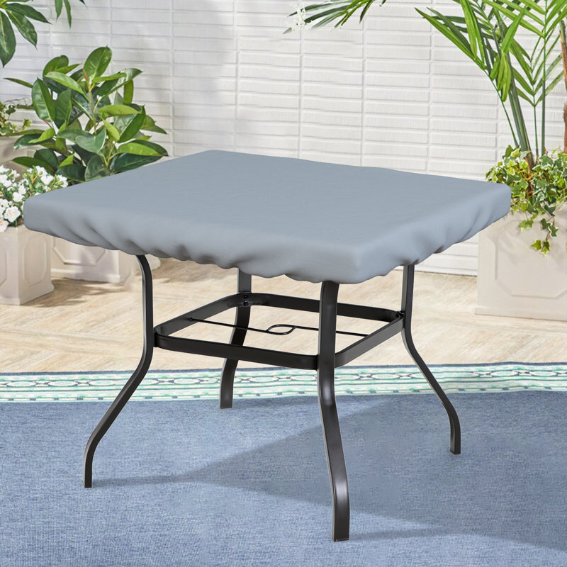 Heavy-Duty Multipurpose Square Patio Table Top Cover, Waterproof Outdoor UV-Resistant Table Cover, Gray, 6" H x 36" W x 36" D