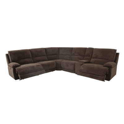 134.4" W Contemporary Power Sectional, Java