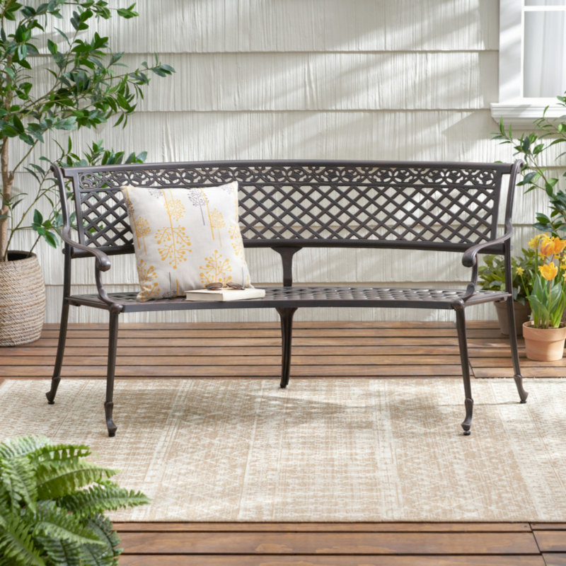 Banc de jardin en aluminium Vanscoy, H 32,75 po x l 65 po