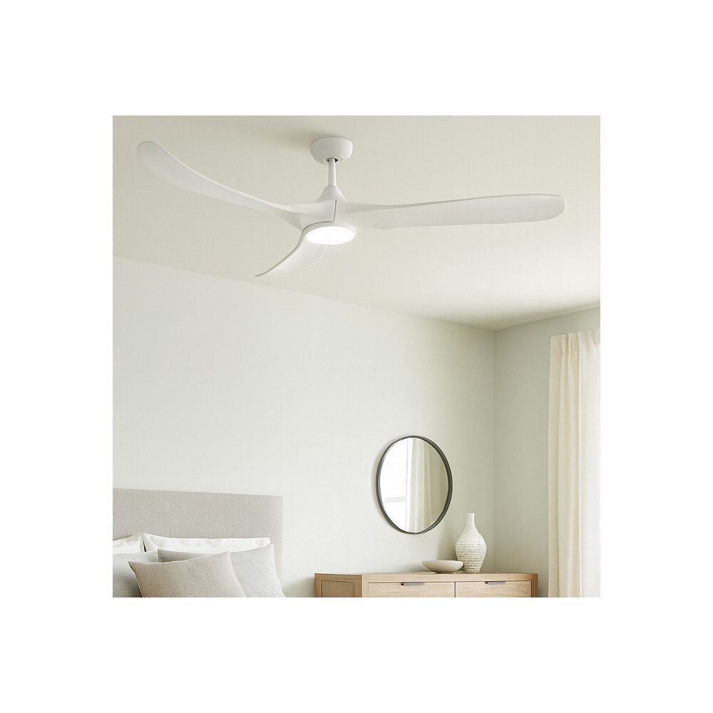 Reze LED Ceiling Fan, Matte White