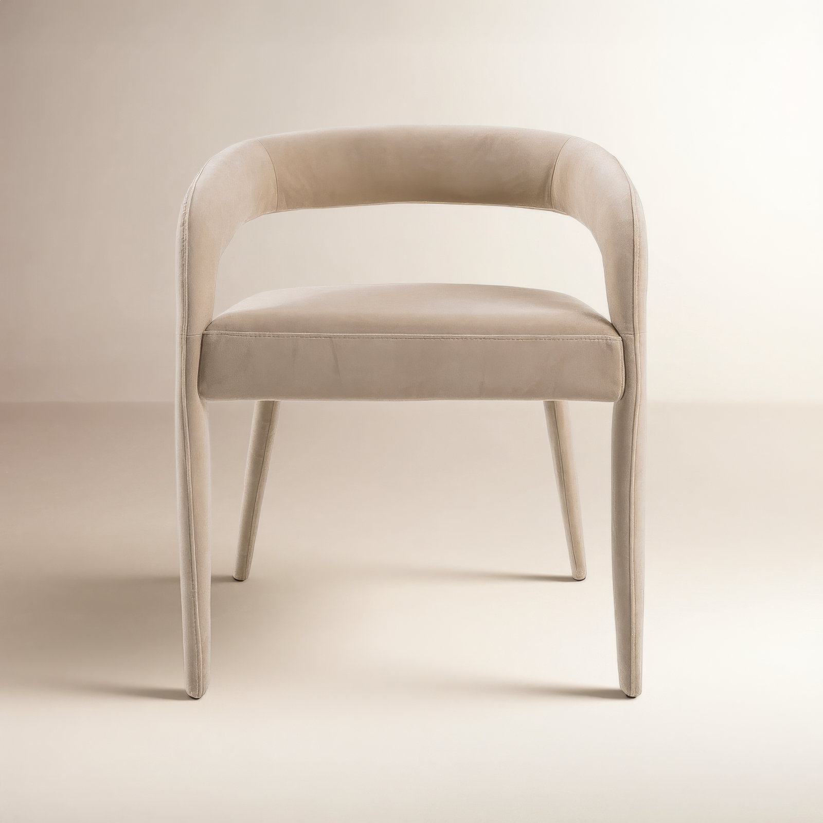 Freddi Velvet Dining Chair, Beige 
