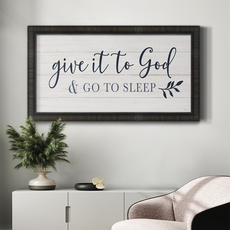 " Give It To God ", Picture Framed Canvas, 21" H x 37" W, Black